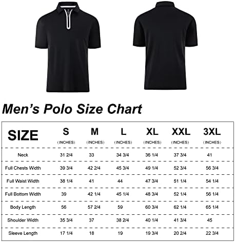 Samerm Muška golf košulja vlage Wicking Brze suhe duge i kratke rukav polo majice za muškarce