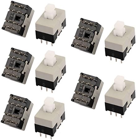 Aexit 10pcs 12pin Control vrata 4 reda kvadratni 8,5mmx8,5mm Samo-zaključavanje DPDT mini push tipkeWitches Gumb Switch