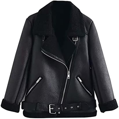 Nejasne jakne za žensku duljinu prema dolje podstavljena kožna jakna dugač sa dugim prekrivanim jaknom s uklonjivim krznom ovratnikom