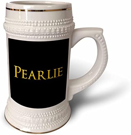 3drose Pearlie popularna žena u Americi. Žuta na crnoj boji. - 22oz Stein šolja