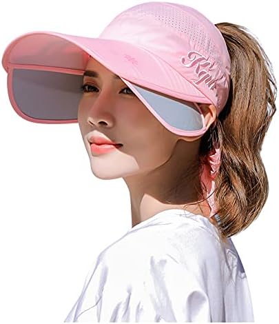 Uvlačivi šešir sa vizirom za žene sportski vizir za sunce Široki obod podesivi UV zaštitni šeširi za sunce na plaži ženski viziri