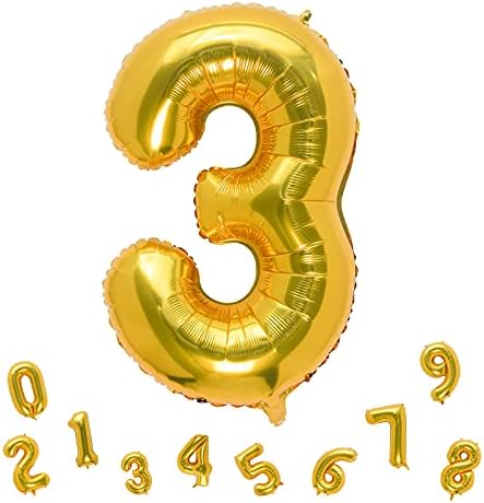 32-inčni zlatni broj 3 balone folije Ballon Digitalni rođendanski materijal za ukrašavanje