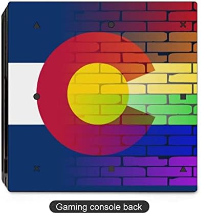 Gay Rainbow Wall Colorado naljepnica za zastavu koža za PS-4 tanka konzola i kontroler puni omotač za zaštitu kože kompatibilan sa
