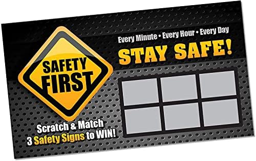 Sigurnost prvi Scratch & pobijediti - - sigurnost na radnom mjestu Scratch Off karte za igru - employee Incentive