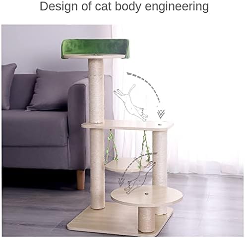 SLATIOM zeleni materijal za mačke penjački okvir otporan na habanje Cats Tree integrisana instalacija pogodna igračka za kućne ljubimce