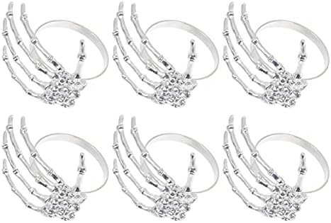 LuxShiny Fall Decor 6pcs Halloween Salvetinski prstenovi Ghost salveta prstena za kostur ručno salveta za prsten za salvete Halloween