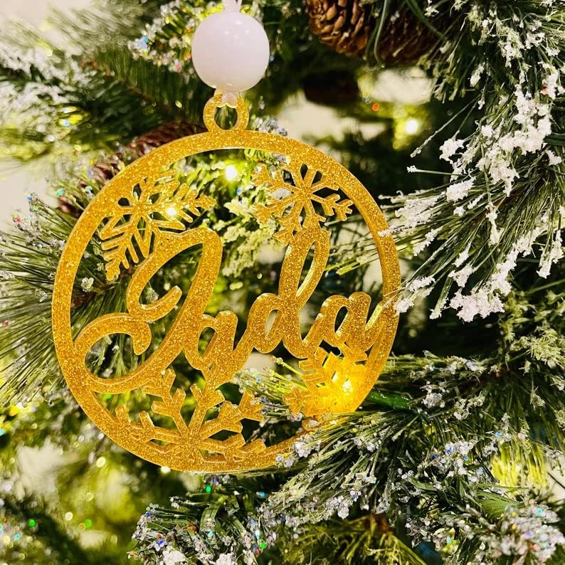 Personalizovani Okrugli Ornament | Akrilni Ornamenti Imena | Ukras Za Božićnu Jelku | Dečiji Naziv Prilagođeni Ornament | Ornament