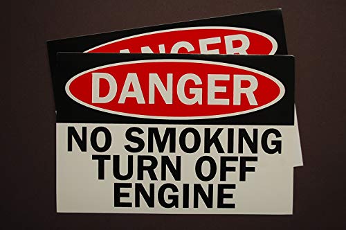 OPASNOST - Ne pušenje Isključite naljepnicu motora Vinil Decal 6 x 4 unutarnji vanjski vodootporni znak PLACK PLACK KORIŠTENJE
