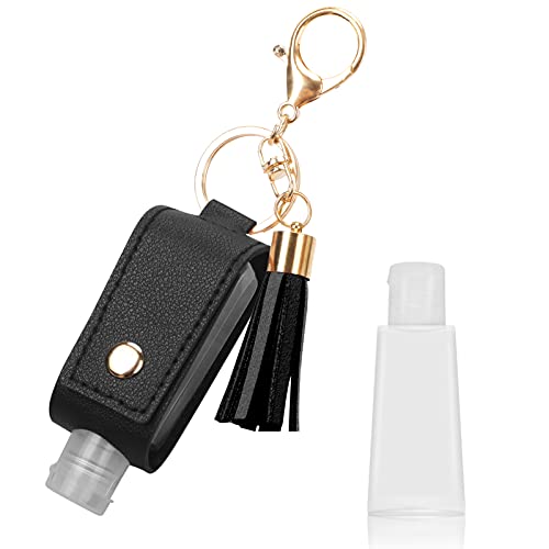 Unaone 1oz / 30ml držač za dezinfekciju ruku veličina putovanja, prazne bočice kožni držač za dezinfekciju sa privjeskom za ključeve