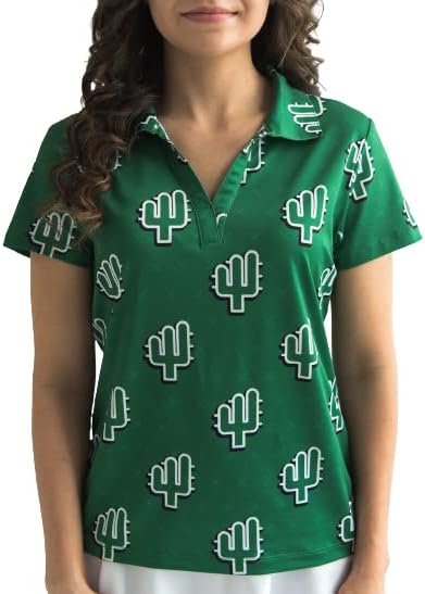 Yatta GOLF Women's Golf Polo - Premium Wrinking Wicking, and V-izrez Collared Shirts for Women