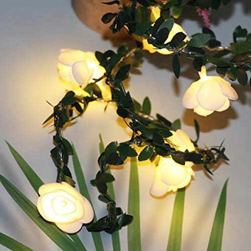 ABOOFAN 1,5 M žičana svjetla od listova ruže vijenac svjetla sa žicama LED žica lijepa romantična lampa za uređenje sobe od ratana