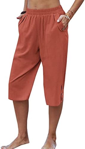 Veatzaer ženski elastični struk 3/4 Capri harem hlače sa džepovima Casual Labave solidne joge pantalone S-XXL