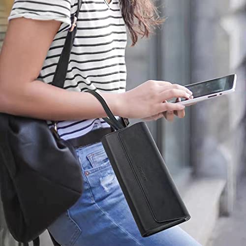 AZICOK Ultra Slim noseći futrola za Nintendo prekidač, prijenosna koža kožna torba sa 4 igara za nošenje torbica Kompatibilan je za