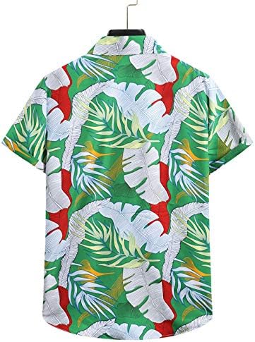 Košulje s kratkim rukavima usjeva Muškarci Havajska datuma noćna košulja Odmor Cvjetni V vrat Pamuk Slim Top Muns