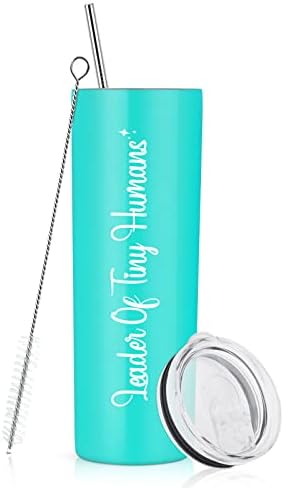Gtmileo Teacher Appreciation Gifts, Leader of Tiny Humans inox Insolated Skinny Tumbler, Christmas Retirement Thank you Gifts For