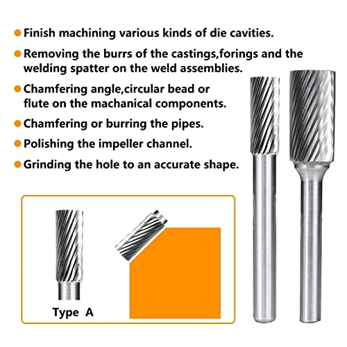 Rotacione turpije 6mm Shank Tungsten Carbide prečnik bita 16-25, 4 mm Jednostruki rotacioni neravnine za metalne alate za obradu drveta