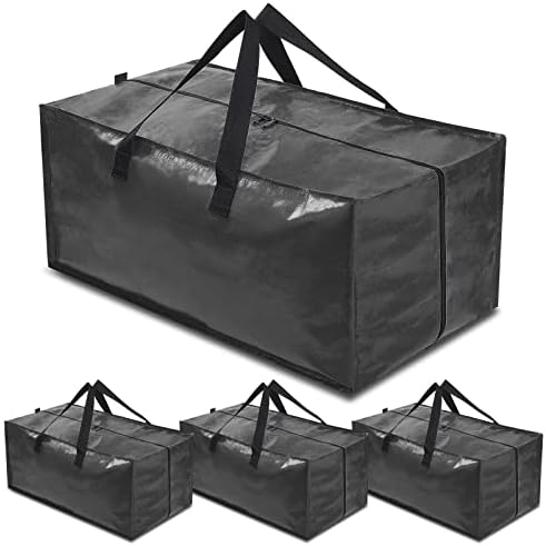 Rihim Moving Torbe 90L - 4 Crna Teška bageri Extra Velike špedicije za odjeću - Pakiranje torbe sa rukama sa rukama Snažne ručke patike