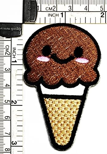 Kleenplus 3kom. Funny ice Cream Cartoon Patch Chocolate ice Cream patches vezeni flasteri za odjeću Jeans jakne šeširi ruksaci kostim