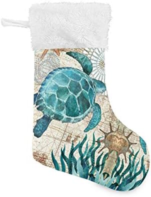 Alaza Božićne čarape Turtle Starfish Classic Personalizirani veliki ukrasi za skladištenje za obiteljski odmor za zabavu Party Decor