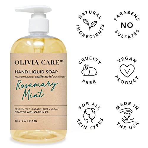 Olivia Care antibakterijski sapun za ruke natopljen žalfijom & ulje čajevca & amp; Rosemary Mint miris, čišćenje, borba protiv klica,