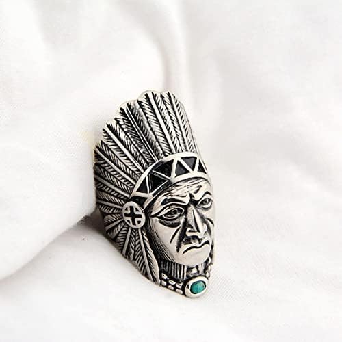Oidims Indian Chief Ring For Men Women Indijanac Indian Head Rings muški Nerđajući čelik bend Spirit Of The Warrior Punk gotic Headdress