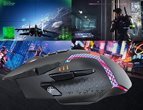 NYIEFADA programabilni Gaming Mouse RGB ergonomski 12000 DPI Visoka preciznost 10 prilagodljivi tasteri 14 RGB pozadinskim osvjetljenjem