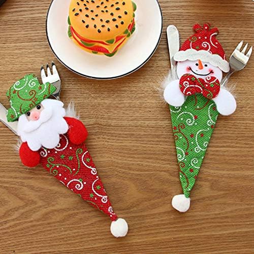 KESYOO Santa Decor 4pcs Božić Tabela torbe Holiday srebrninu nosioci božić večera Tabela dekoracije za Božić stranka favorizira Santa