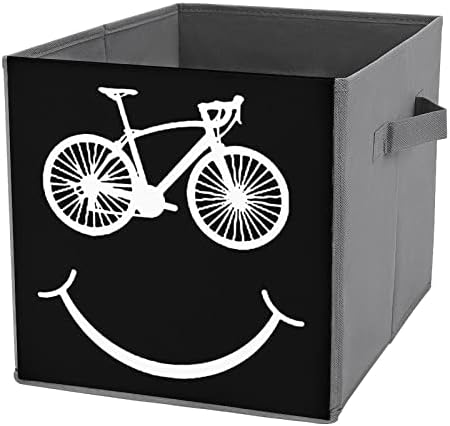 Volim bicikl Smiley lica platno smapljivo skladištenje kocke Organizator kočića košnica ručke za kućni uredski automobil
