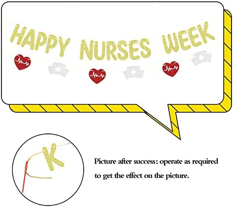 Happy Nurse Week Banner, zlatni i crveni sjaj Hvala sestro cijenimo vas Banner, sretni ukrasi za dan medicinskih sestara 2022