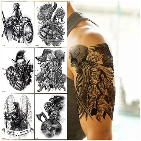 Privremene tetovaže Crne lubanje Privremene tetovaže za muškarce Dječaci krila Lion Tattoo naljepnice za ruke tetovaže naljepnice