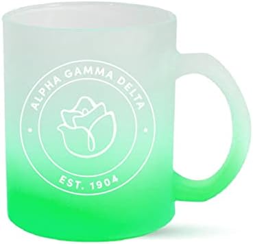 Sorority Shop Alpha Gamma Delta Šol, Ombre Glass krig sa ekranom tiskanim nazivom i logotip za kavu ili bilo koje piće