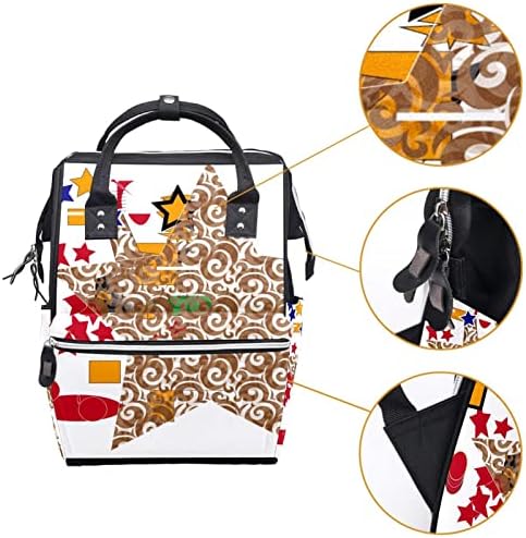 Guerotkr putni ruksak, vrećice za pelene, ruksak pelena, ručno izvučeno šareno uzorak doodle