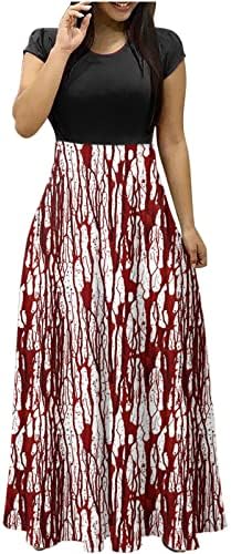 Haljine za žene 2022 Plus Size Maxi Swing haljina Moda 3d Božić Print plaža Casual Sundress za Božićnu zabavu