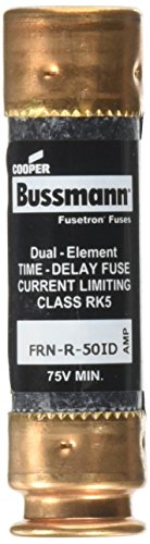 Busmannn FRN-R-50ID 50-AMP Easyid Fusetron Dvostruki element Vrijeme za odlaganje struje Ograničavajući FUSE klase RK5 250-volt, 2-pakovanje