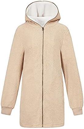 Poliesterska toplijska jakna od pune boje Ladie's Zip s kapuljačom s dugim rukavima za rođendanski moderni duksevi zimski vanjski