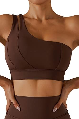 Ulteum ženski jedno-rameni sportski grudnjak visoki potporni trening gornji dio teretane tender joga fitness aidenty odjeća za žene