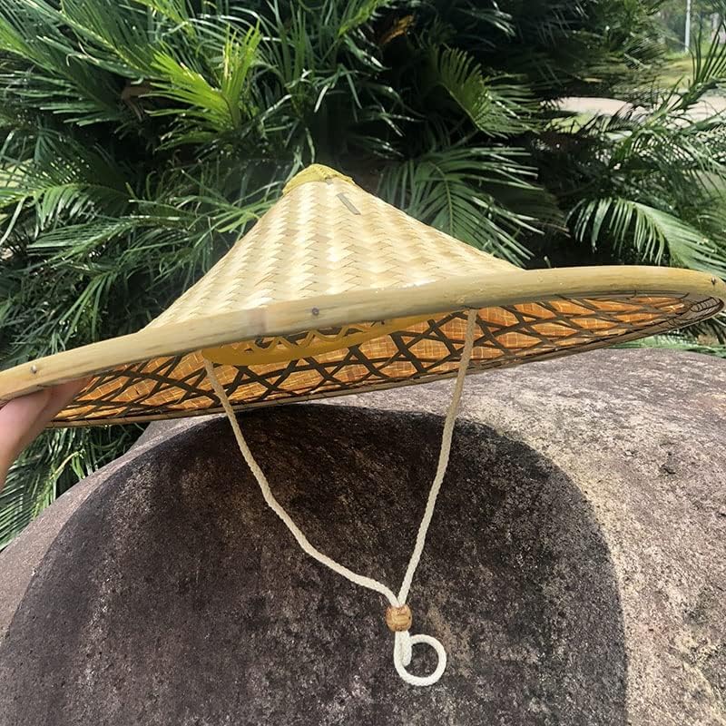 Yfqhdd šešir za suncobran sa velikim obodom muški bambusovi Tkači slamnati šešir rekviziti ukrasni suncobran za ribolov šešir velika