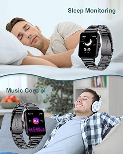 Bangwei Smart Watch za muškarce, Bluetooth poziv / Tekst podsjetite, 1,69 '' HD zaslon Fitness Tracker sa monitorom za otkucaje /