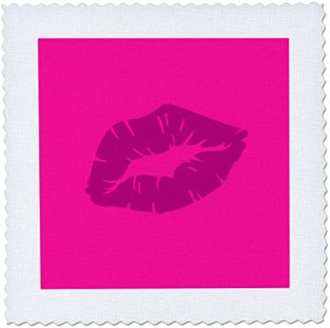 3drose lijepa razigrana ružičasta ruž za usne Kiss izolovana-Quilt kvadrata