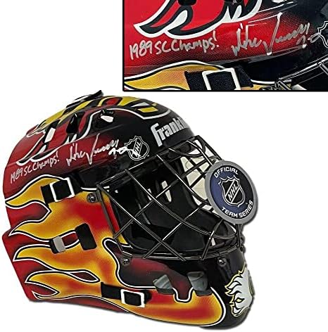 MIKE VERNON potpisao Calgary Flames Replica golmanska maska - 1989 SC Champs! - NHL šlemovi i maske sa autogramom