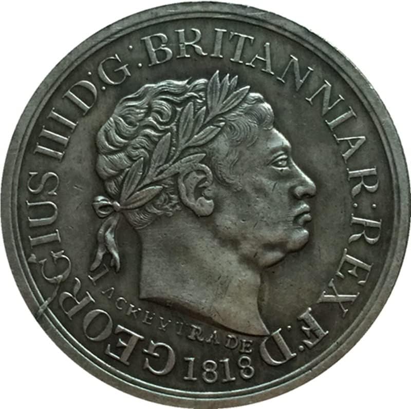 1818. Britanske kovanice Čisti bakar srebrni antikni zbirku za obnavljanje kovanica dolara