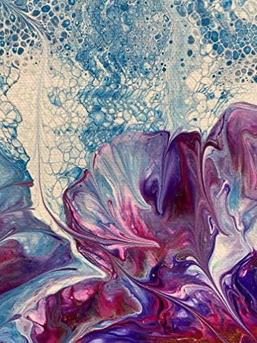 Originalna umjetnička djela akrilne tečnosti na platnu - 12 x 24 - šareno cvjetanje