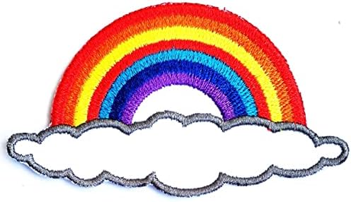 Kleenplus 3kom. Cartoon Rainbow Clouds Sew Iron on Patch vezena aplikacija zanat ručno rađena naljepnica za odjeću dekorativni dodatak