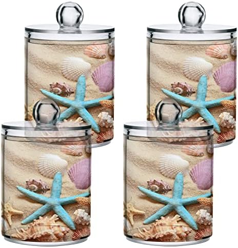 Seashells Ljeto plaža Pamuk držač nosača kupaonica posude za kupatilo sa poklopcem set pamučnog kugličnog jastuka držač okruglih držača