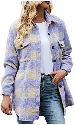 Cool Travel Pull Rukav jesenski pulover Ženska nacrt na dugme Prevelici Popularni vrhovi Poliester Checkered Cosy Deep V izrez