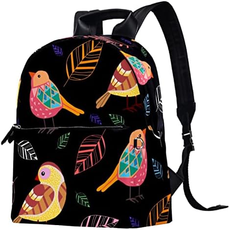 Tbouobt kožna putni ruksak lagani laptop ležerni ruksak za žene muškarci, crtane boje ptice životinja lijepo