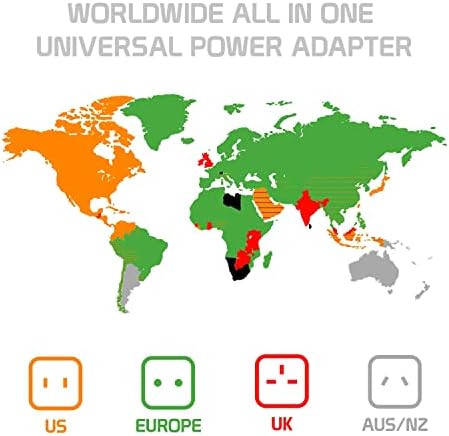 Putovanje USB Plus International adapter kompatibilan sa Niu Niutek 4.0D za svjetsku energiju za 3 uređaja USB Typec, USB-a za putovanje