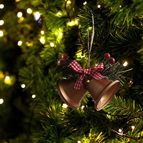 Ipotime Božićno zvono ukras privjesak božićno ukrašavanje privjesnog božićnog zvona drvena odmora Vintage staklene papirne utezi