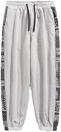 Muške Kapri Pantalone Retro Etnički Stil Trenirka Sa Printom Plus Veličina Vezica Sa Elastičnim Strukom Pune Dužine Široke Pantalone