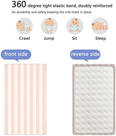Striped tematski pričvršćeni lim, standardni madrac krevetića ugrađeni list meki i prozračni krevet za bebe-baby list za dječake,